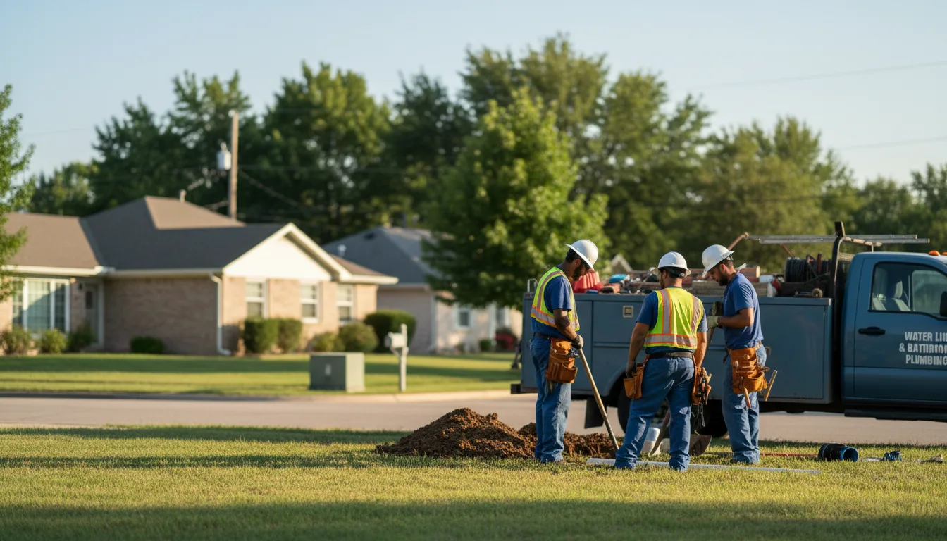 Residential water line and bathroom plumbing service in Golden Valley, ND